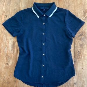 Tommy Hilfiger Women Montauk Blouse Navy Blue Size XS EUC